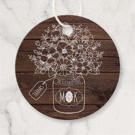 Etiquetas Para Lembrancinhas Casamento Russo Mason Jar Wildflower Buquê Madeira