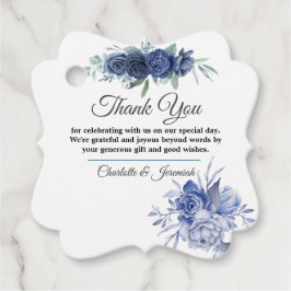 Etiquetas Para Lembrancinhas Casamento Rustic Blue Floral Watercolor