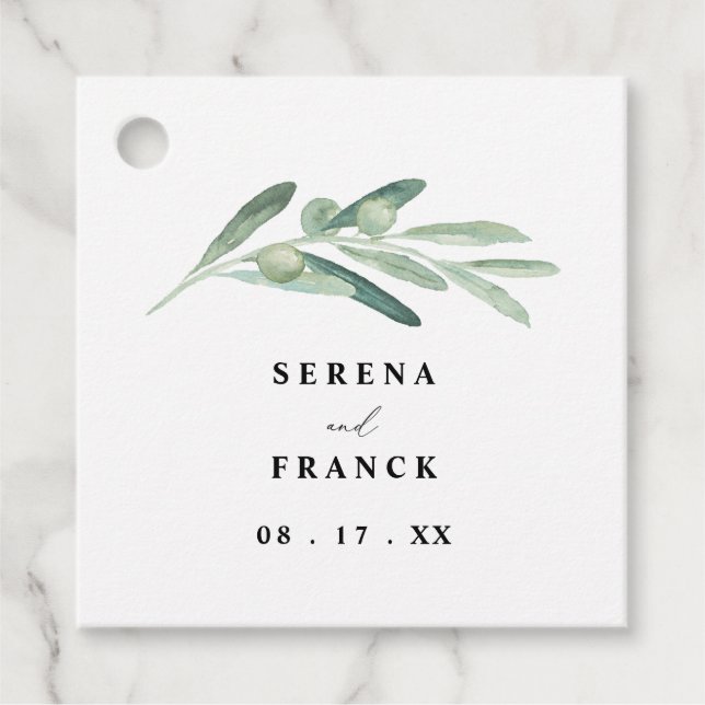 Etiquetas Para Lembrancinhas Casamento Rustic Olive Branch (Frente)