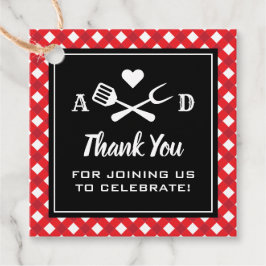 Etiquetas Para Lembrancinhas Casamento Rustic Red Gingham CHURRASCO Obrigado