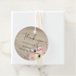 Etiquetas Para Lembrancinhas Casamento Rústico com Flores Rosadas e Salvia