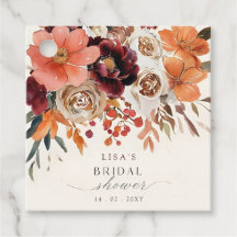 Casamento Rústico Outono Floral Borgonha Chá de No