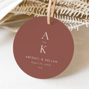 Etiquetas Para Lembrancinhas Casamento Simples de Creme Brown Monograma