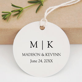 Etiquetas Para Lembrancinhas Casamento Simples e Moderno do Monograma