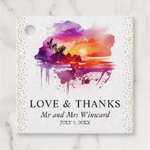 Casamento Solar da Ilha Tropical de Watercolor