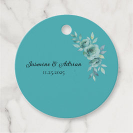 Etiquetas Para Lembrancinhas Casamento Teal Whisper Blooms