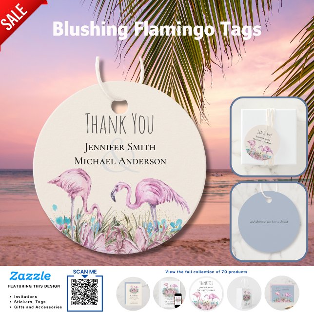 Etiquetas Para Lembrancinhas Casamento Tropical Flamingos (Criador carregado)