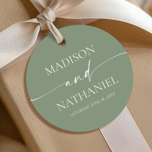 Etiquetas Para Lembrancinhas Casamento Verde Salvia Elegante Minimalista Modern
