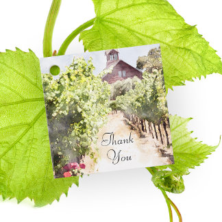 Etiquetas Para Lembrancinhas Casamento Vineyard e Red Barn Watercolor