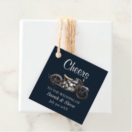 Etiquetas Para Lembrancinhas Casamento vintage de Motocicleta Cheque Node Groom