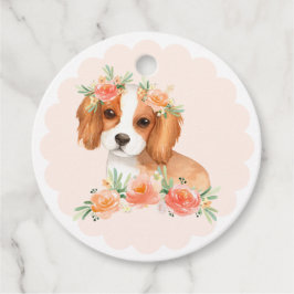 Etiquetas Para Lembrancinhas Cavalier King Charles Spaniel Peach Dog Obrigado