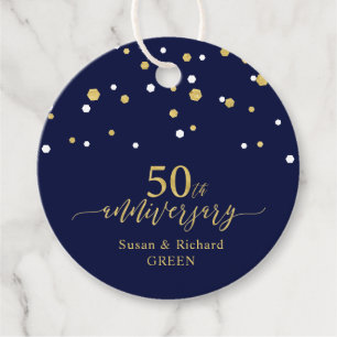 Etiquetas Para Lembrancinhas Celebração de 50º Aniversário de Casamento Dourado