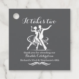 Etiquetas Para Lembrancinhas Celebração de Aniversário do Casal Dançante Elegan