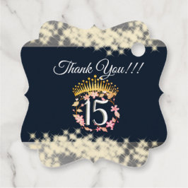 Etiquetas Para Lembrancinhas Celebração Elegante de Quinceanera marinho Silver