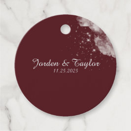 Etiquetas Para Lembrancinhas Celestial Burgundy Starlight Favor Tags