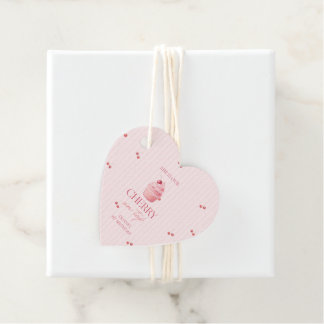 Etiquetas Para Lembrancinhas Cereja no topo aniversário de 1 ano menina