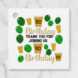 Etiquetas Para Lembrancinhas Cervejas de 50 anos e balões verdes favorecem etiq