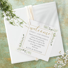 Etiquetas Para Lembrancinhas Cesta de Boas-Vindas de Casamento com Folhagens