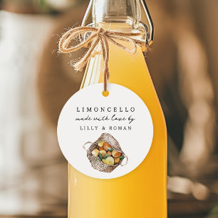 Etiquetas Para Lembrancinhas Cesta de Limão Rústica Personalizada Limoncello