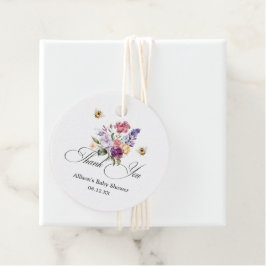 Etiquetas Para Lembrancinhas Chá de Bebê Abelha Colorido Floral Agradecimento