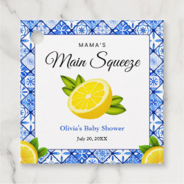 Etiquetas Para Lembrancinhas Chá de Bebê Blue Tile Lemon Mama's Main Squeeze