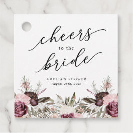 Etiquetas Para Lembrancinhas Chá de Bebê Boêmio Floral Borgonha