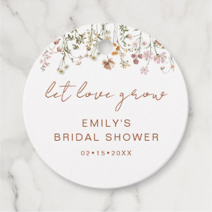 Etiquetas Para Lembrancinhas Chá de Bebê Boho de Flor Silvestre Deixe o Amor Cr