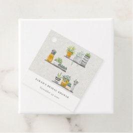 Etiquetas Para Lembrancinhas Chá de Bebê Botânico Ornamental de Folhas em Vaso