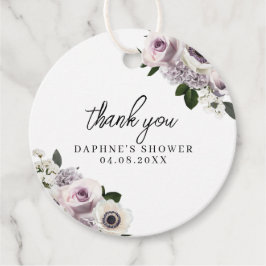 Etiquetas Para Lembrancinhas Chá de Bebê Branco de Noiva com Anêmona e Florais