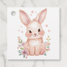 Chá de Bebê Coelhinho da Floresta Fofa Coelho Rosa
