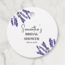 Chá de Bebê com Flores de Lavanda em Aquarela Roxa