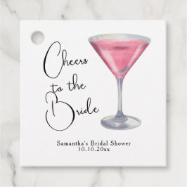 Etiquetas Para Lembrancinhas Chá de Bebê Cor-de-Rosa em Aquarela