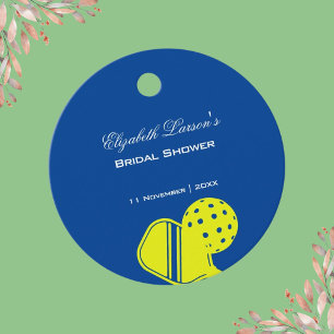 Etiquetas Para Lembrancinhas Chá de Bebê de Amantes de Pickleball Neon Azul