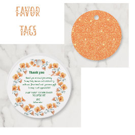 Etiquetas Para Lembrancinhas chá de bebê de laranja de flor selvagemFavorecer e