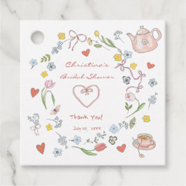 Etiquetas Para Lembrancinhas Chá de Bebê de Noiva Desenhado à Mão Caprichoso