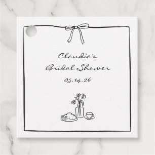 Etiquetas Para Lembrancinhas Chá de Bebê de Noiva Personalizado Coquette Desenh