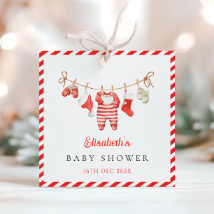 Etiquetas Para Lembrancinhas Chá de Bebê do Papai Noel Vermelho