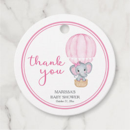 Etiquetas Para Lembrancinhas Chá de Bebê Elefante Rosa