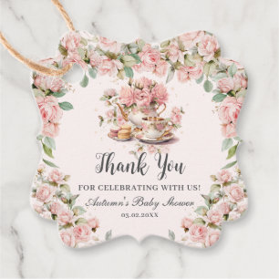 Etiquetas Para Lembrancinhas Chá de Bebê Festa de Chá Floral Rosa Vintage