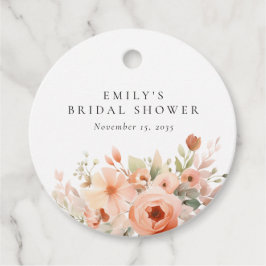 Etiquetas Para Lembrancinhas Chá de Bebê Floral Boho Pêssego