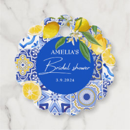 Etiquetas Para Lembrancinhas Chá de Bebê Floral de Limão Mediterrâneo Elegante