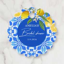 Etiquetas Para Lembrancinhas Chá de Bebê Floral de Limão Mediterrâneo Elegante