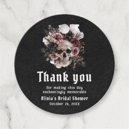 Etiquetas Para Lembrancinhas Chá de Bebê Floral Preto de Halloween Caveira Góti