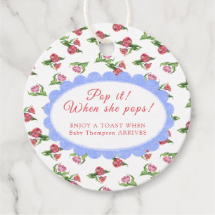 Etiquetas Para Lembrancinhas Chá de bebê floral Vintage Estoura! Quando ela est
