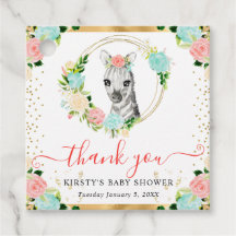 Chá de Bebê Floral Zebra Cute Jungle Aquarela