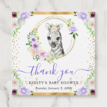 Chá de Bebê Floral Zebra Cute Jungle Aquarela