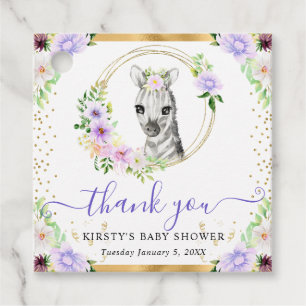 Etiquetas Para Lembrancinhas Chá de Bebê Floral Zebra Cute Jungle Aquarela