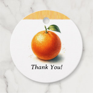 Etiquetas Para Lembrancinhas Chá de Bebê Laranja em Aquarela Pequeno Fofo