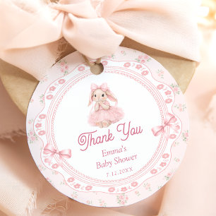 Etiquetas Para Lembrancinhas Chá de Bebê Little Bunny Rosa Obrigado