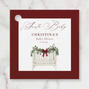 Etiquetas Para Lembrancinhas Chá de Bebê Moderno Fofo Elegante Papai Noel Bebê
